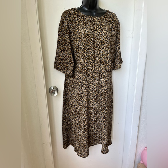 Uniqlo Georgette Printed Halfsleeve Flare Dress size XL - Picture 4 of 15
